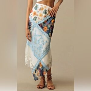 Anthropologie Maxi Skirt Patchwork Lace